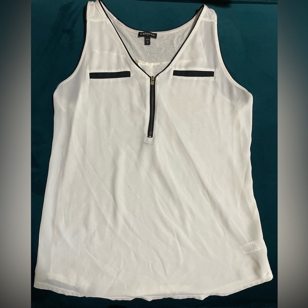 Express Semi Sheer White Tank Top